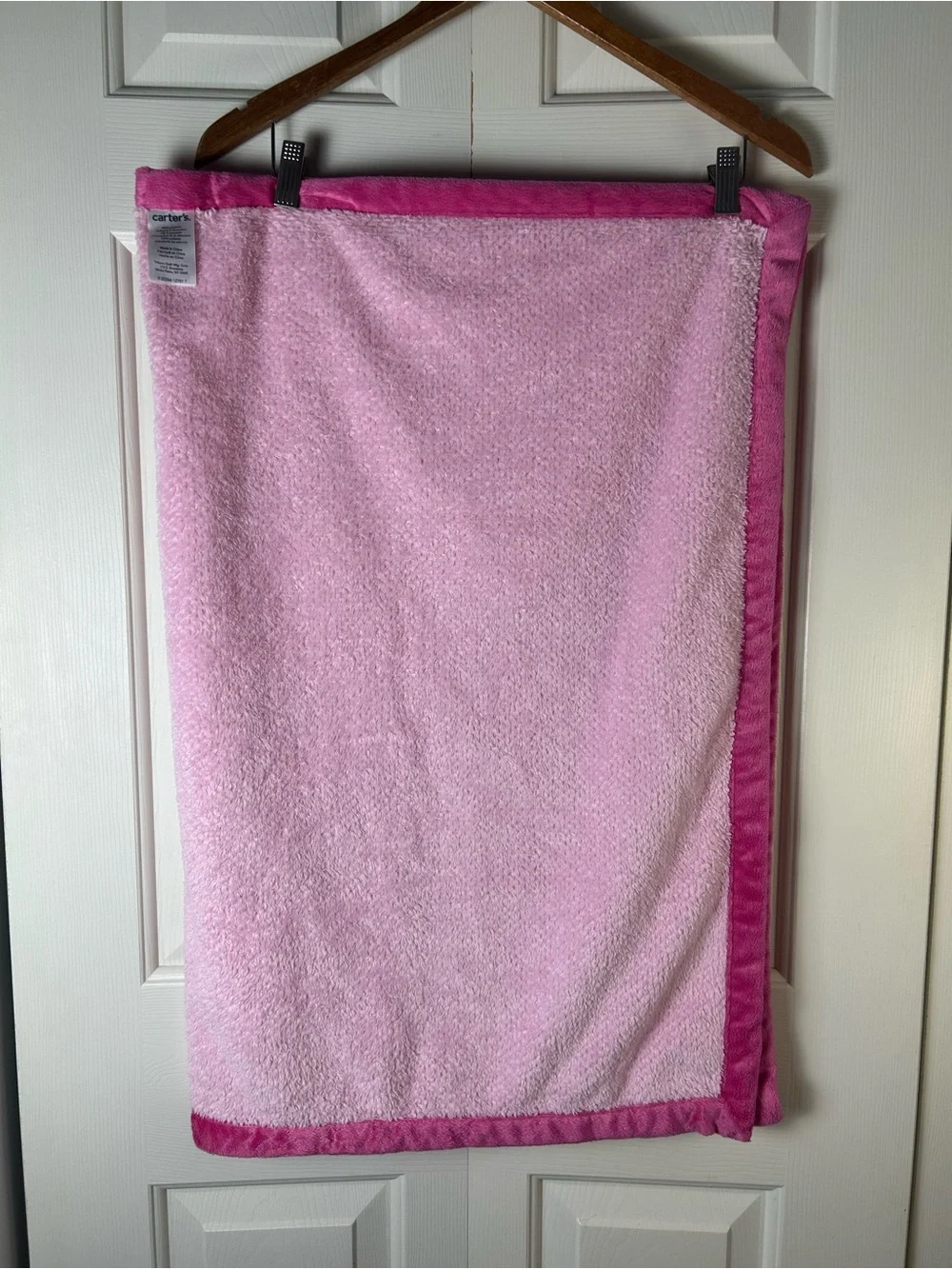 Carter's Two Tone Pink Owl Baby Blanket White Orange Flowers Textured Lovey 2014